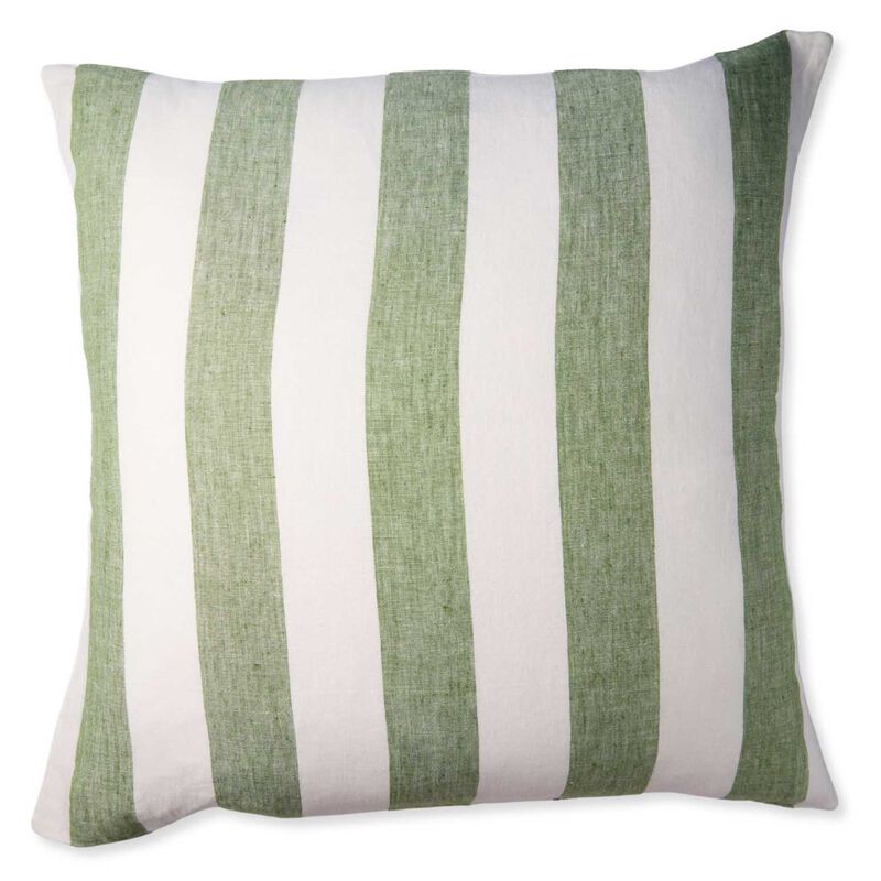Kip&Co Moss Stripe Linen European Pillowcases 2P Set image number 0